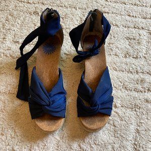 Ugg Navy Blue wedge sandals